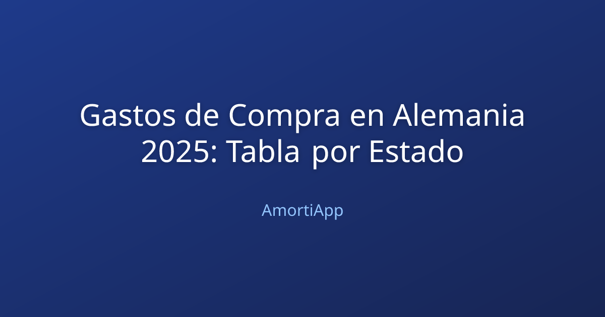 Gastos de Compra en Alemania 2025: Tabla por Estado